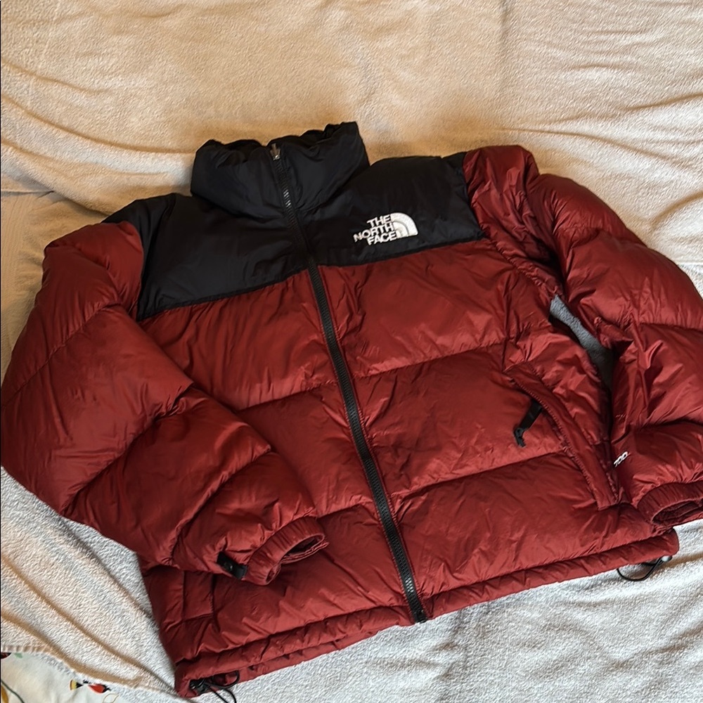 The North Face Brick and Black Puffer Jacket